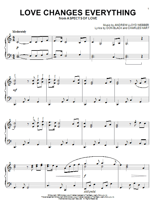 Learn to play Andrew Lloyd Webber Love Changes Everything sheet music for Piano in minutes. Andrew Lloyd Webber Love Changes Everything sheet music notes and chords