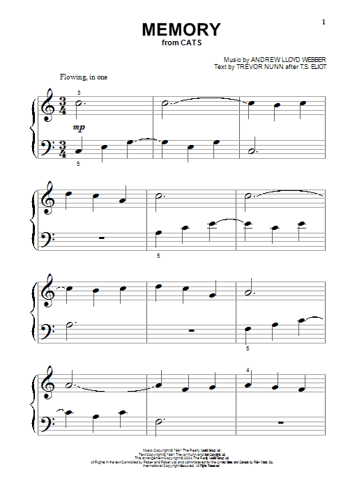 Learn to play Andrew Lloyd Webber Memory sheet music for Piano, Vocal & Guitar (Right-Hand Melody) in minutes. Andrew Lloyd Webber Memory sheet music notes and chords