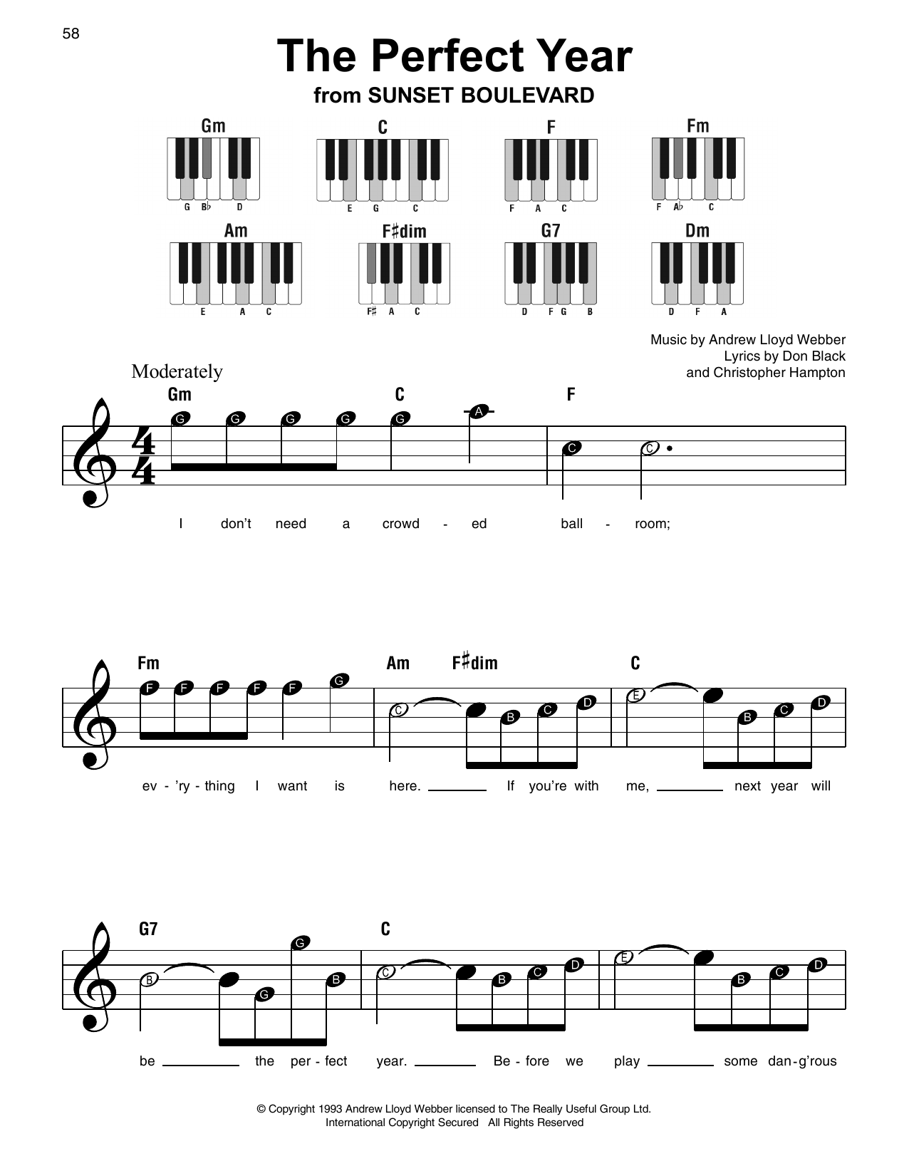 Learn to play Andrew Lloyd Webber The Perfect Year sheet music for Piano, Vocal & Guitar (Right-Hand Melody) in minutes. Andrew Lloyd Webber The Perfect Year sheet music notes and chords