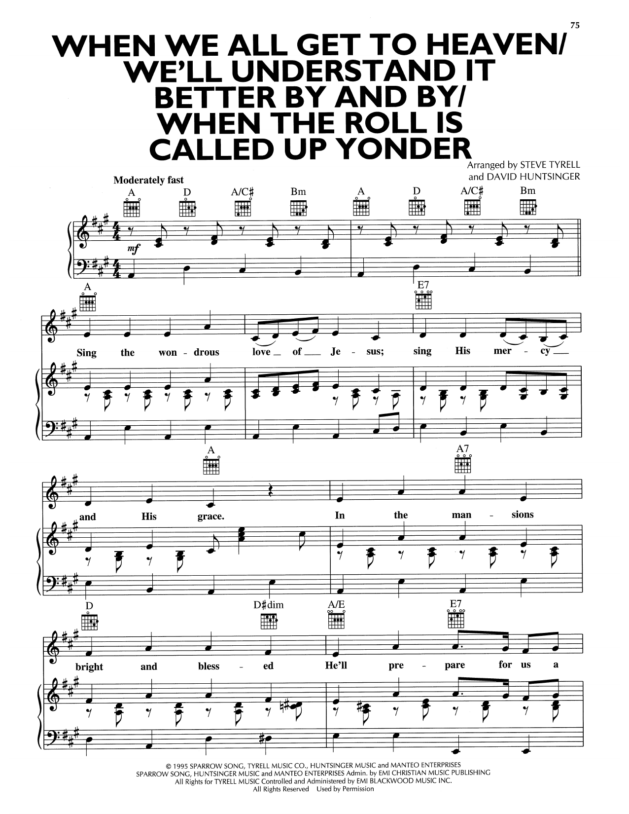 Andy Griffith When We All Get To Heaven/We'll Understand It Better By And By/When The Roll Is Called Up Yonder sheet music, chords, lyrics - Printable PDF for Piano, Vocal & Guitar Chords (Right-Hand Melody)