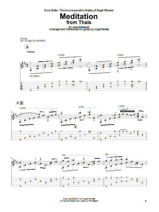 Learn to play Angel Romero Meditation sheet music for Guitar Tab in minutes. Angel Romero Meditation sheet music preview music notes and score for Guitar Tab including 5 page(s)