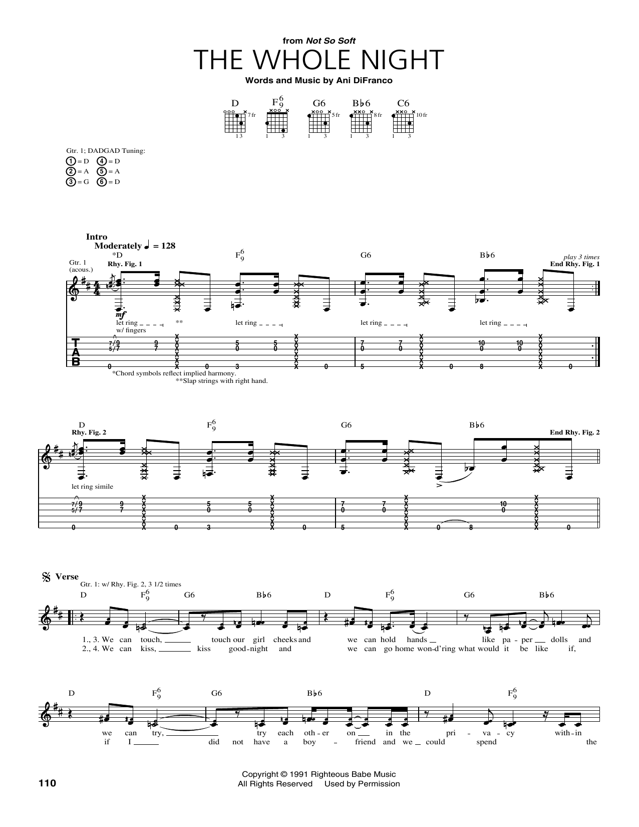 Learn to play Ani DiFranco The Whole Night sheet music for Guitar Tab in minutes. Ani DiFranco The Whole Night sheet music preview music notes and score for Guitar Tab including 3 page(s)