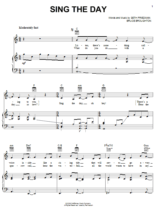 Learn to play Anika Noni Sing The Day (from Bambi II) sheet music for Piano, Vocal & Guitar (Right-Hand Melody) in minutes. Anika Noni Sing The Day (from Bambi II) sheet music preview music notes and score for Piano, Vocal & Guitar (Right-Hand Melody) including 5 page(s)