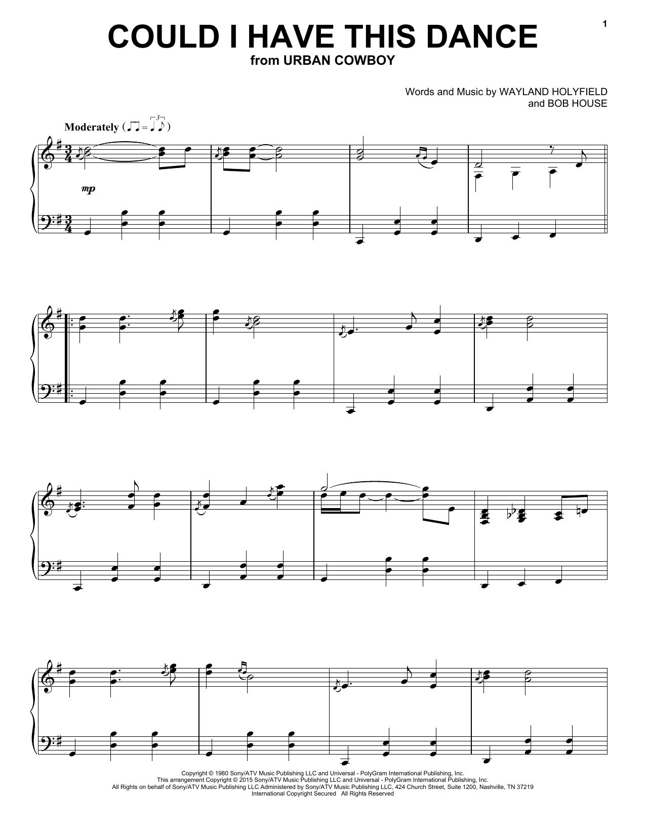 Anne Murray Could I Have This Dance Sheet Music Download Pdf Score 1594
