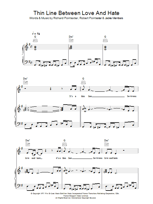 Learn to play Annie Lennox Thin Line Between Love And Hate sheet music for Piano, Vocal & Guitar in minutes. Annie Lennox Thin Line Between Love And Hate sheet music preview music notes and score for Piano, Vocal & Guitar including 9 page(s)