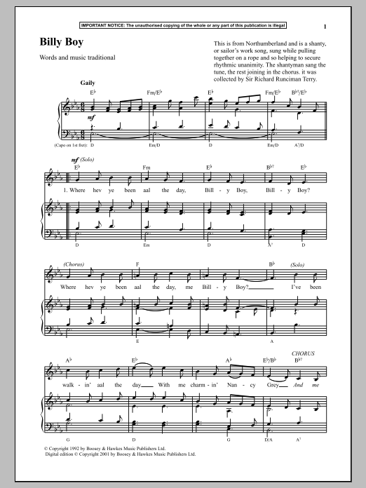 Learn to play Anonymous Billy Boy sheet music for Piano in minutes. Anonymous Billy Boy sheet music notes and chords