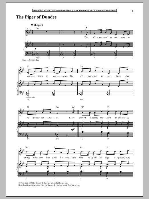 Learn to play Anonymous The Piper Of Dundee sheet music for Piano in minutes. Anonymous The Piper Of Dundee sheet music notes and chords