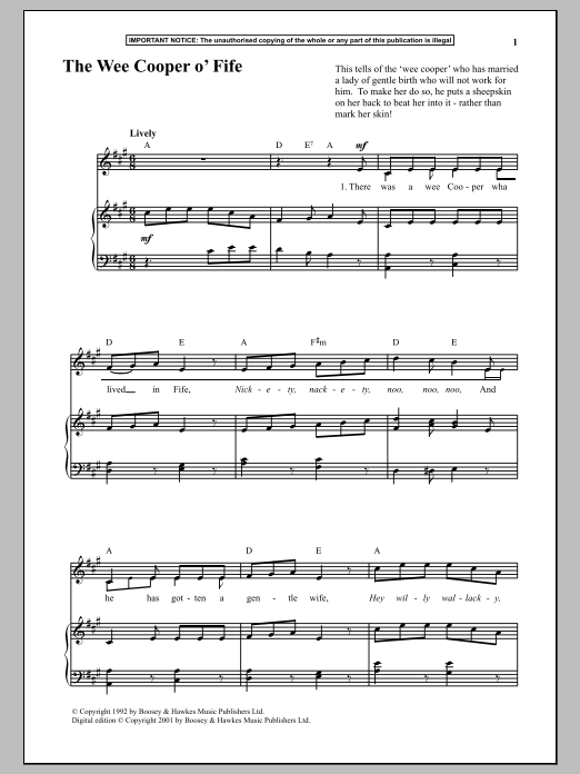 Learn to play Anonymous The Wee Cooper O Fife sheet music for Piano in minutes. Anonymous The Wee Cooper O Fife sheet music notes and chords