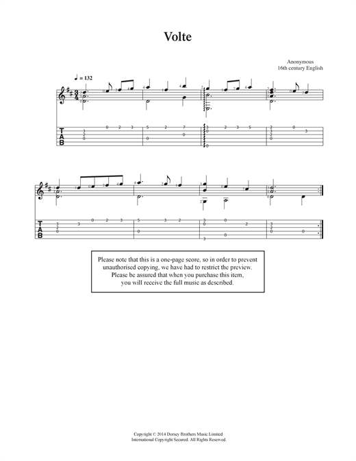 Learn to play Anonymous Volte sheet music for Guitar in minutes. Anonymous Volte sheet music notes and chords