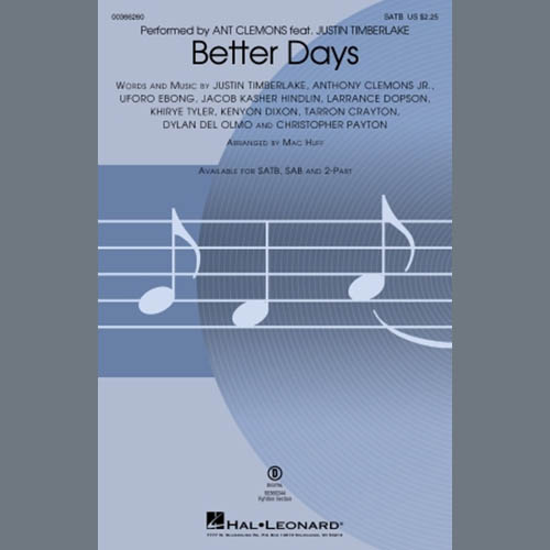 Ant Clemons feat. Justin Timberlake Better Days (arr. Mac Huff) profile picture