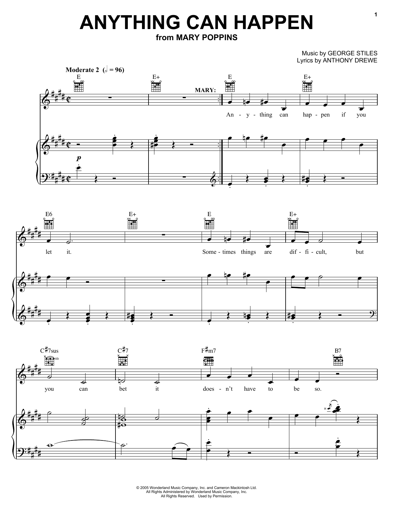 Learn to play Stiles & Drewe Anything Can Happen sheet music for Piano, Vocal & Guitar (Right-Hand Melody) in minutes. Stiles & Drewe Anything Can Happen sheet music preview music notes and score for Piano, Vocal & Guitar (Right-Hand Melody) including 11 page(s)