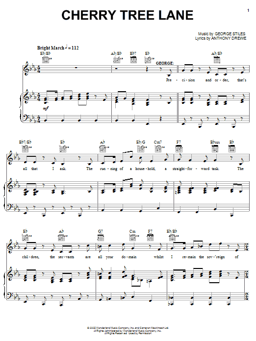 Learn to play Stiles & Drewe Cherry Tree Lane sheet music for Piano, Vocal & Guitar (Right-Hand Melody) in minutes. Stiles & Drewe Cherry Tree Lane sheet music preview music notes and score for Piano, Vocal & Guitar (Right-Hand Melody) including 4 page(s)