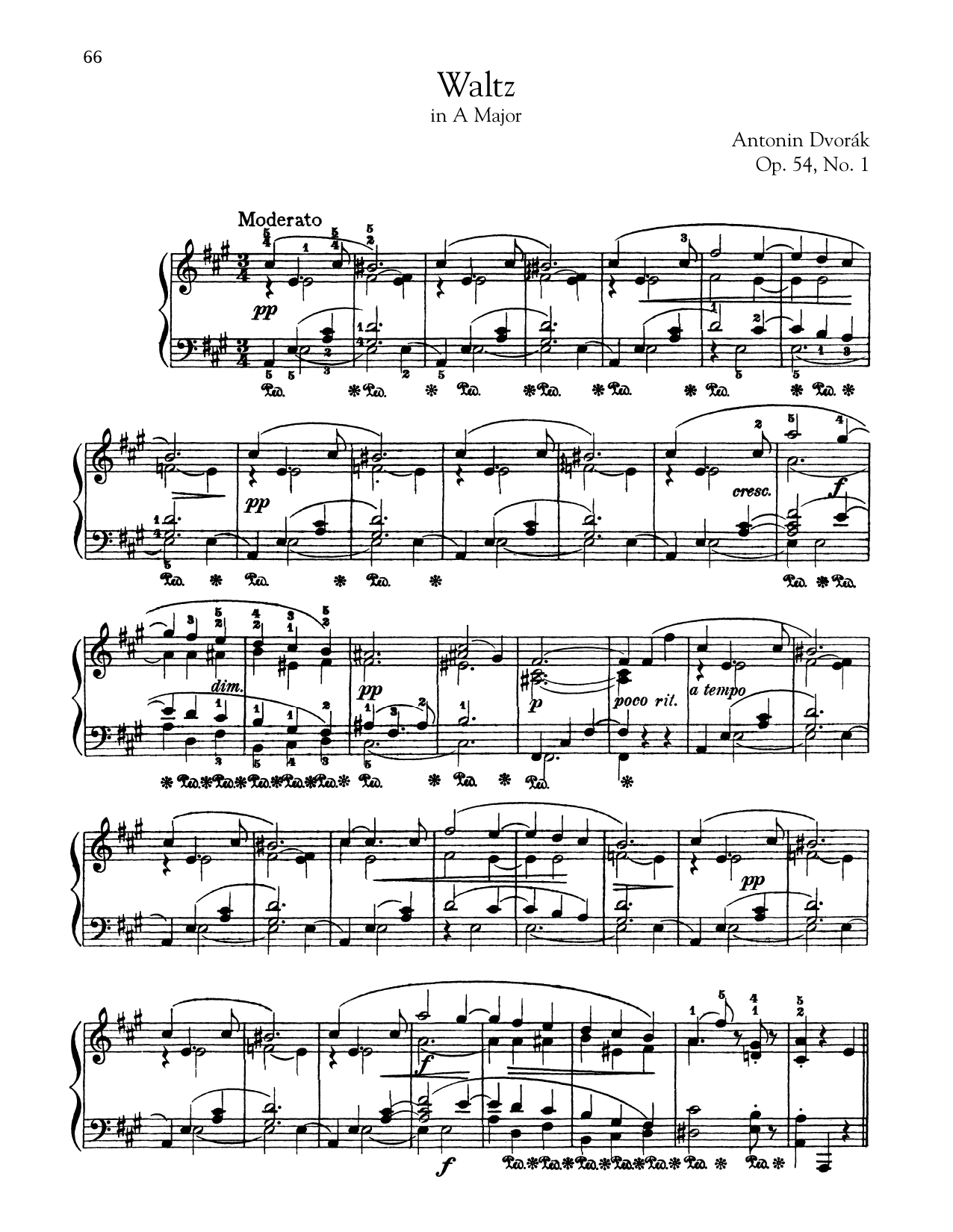 Learn to play Antonin Dvorak Waltz In A Major, Op. 54, No. 1 sheet music for Piano in minutes. Antonin Dvorak Waltz In A Major, Op. 54, No. 1 sheet music preview music notes and score for Piano including 4 page(s)