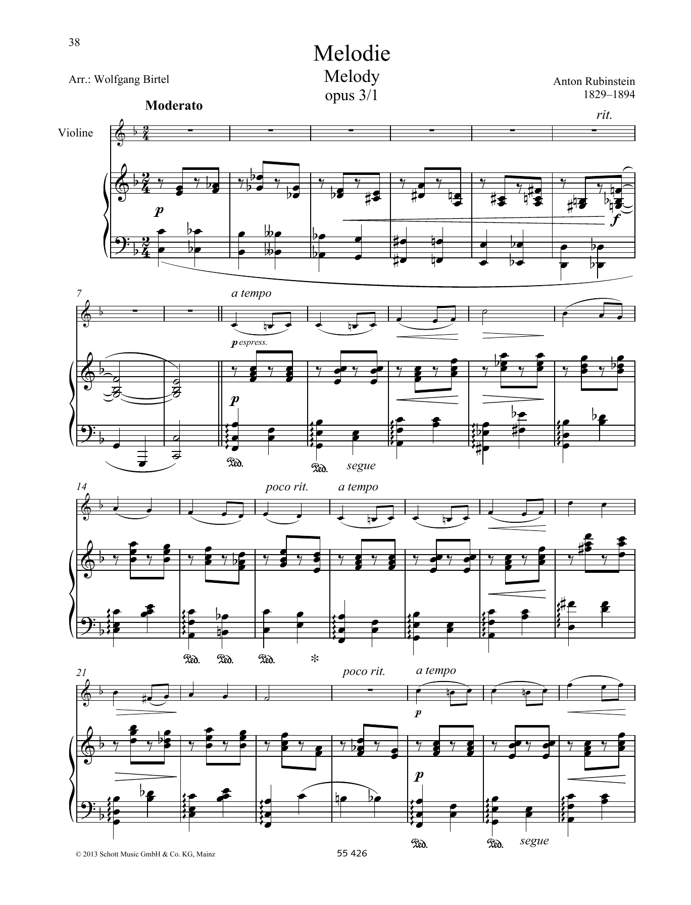 Persian Love Song (Rubinstein) - Download Sheet Music PDF file