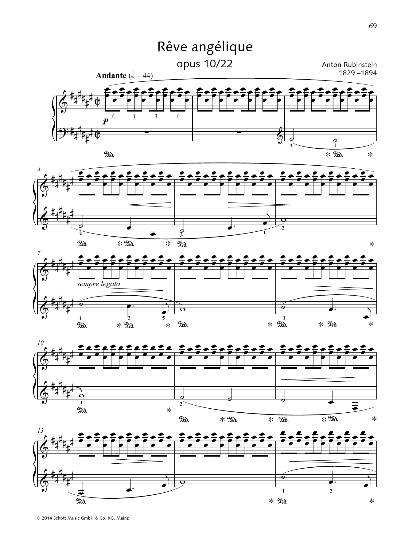 Learn to play Anton Rubinstein Rêve angélique sheet music for Piano Solo in minutes. Anton Rubinstein Rêve angélique sheet music preview music notes and score for Piano Solo including 9 page(s)