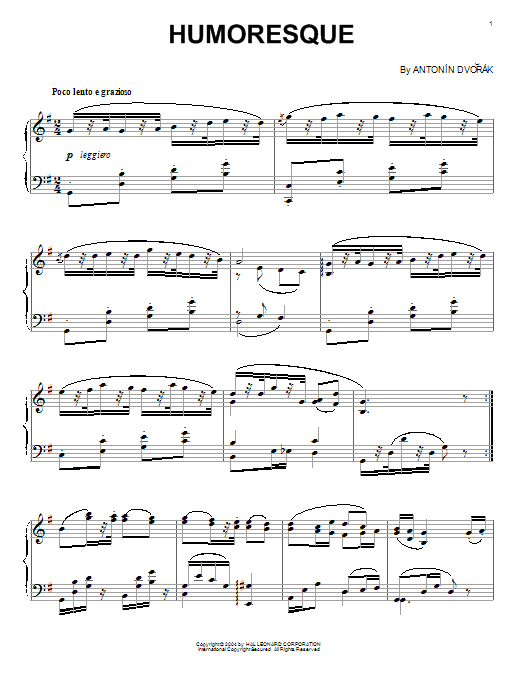 Learn to play Antonin Dvorak Humoresque sheet music for Piano in minutes. Antonin Dvorak Humoresque sheet music notes and chords
