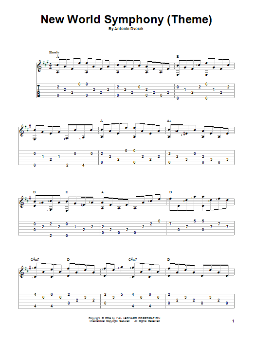 Learn to play Antonin Dvorak New World Symphony (Theme) sheet music for GTRENS in minutes. Antonin Dvorak New World Symphony (Theme) sheet music notes and chords