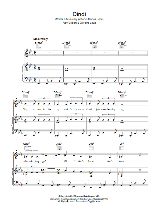 Learn to play Antonio Carlos Jobim Dindi sheet music for Real Book – Melody & Chords in minutes. Antonio Carlos Jobim Dindi sheet music preview music notes and score for Real Book – Melody & Chords including 1 page(s)