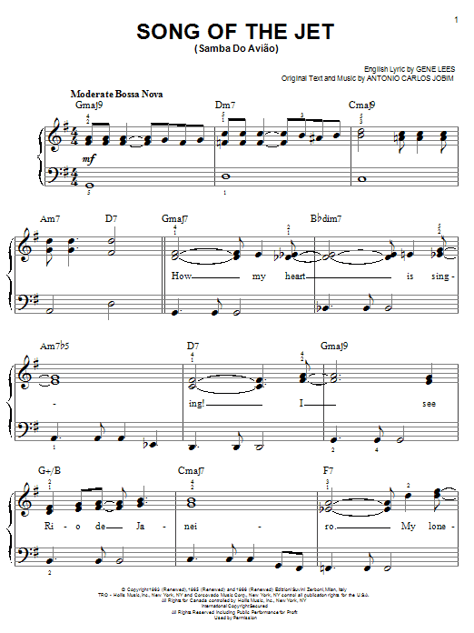 Antonio Carlos Jobim Song Of The Jet (Samba do Aviao) sheet music preview music notes and score for Guitar Tab including 3 page(s)
