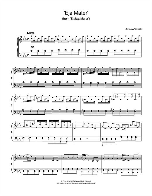 Learn to play Antonio Vivaldi Eja Mater (from Stabat Mater) sheet music for Piano in minutes. Antonio Vivaldi Eja Mater (from Stabat Mater) sheet music notes and chords