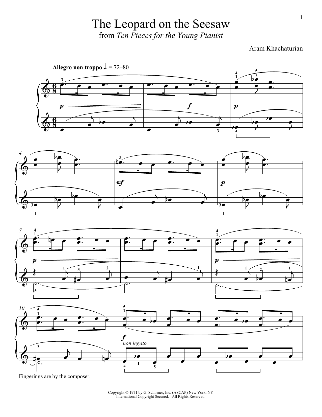 Learn to play Aram Khachaturian The Leopard On The Seesaw sheet music for Piano in minutes. Aram Khachaturian The Leopard On The Seesaw sheet music notes and chords