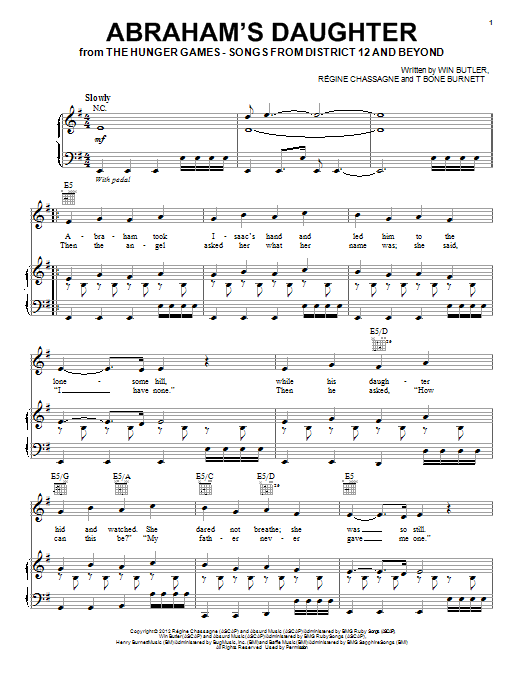 Learn to play Arcade Fire Abraham's Daughter sheet music for Piano, Vocal & Guitar (Right-Hand Melody) in minutes. Arcade Fire Abraham's Daughter sheet music preview music notes and score for Piano, Vocal & Guitar (Right-Hand Melody) including 3 page(s)
