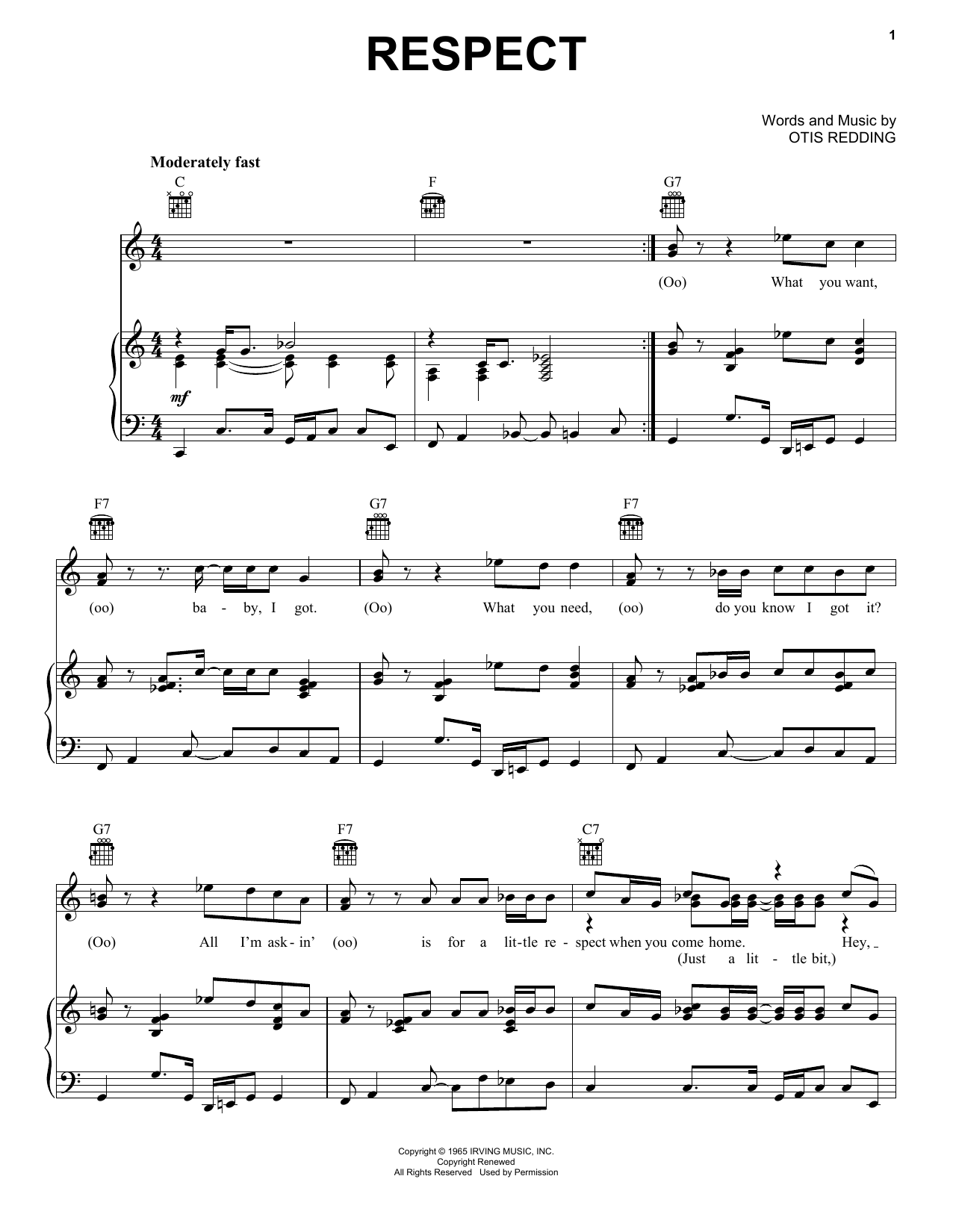 Learn to play Aretha Franklin Respect sheet music for Guitar Tab in minutes. Aretha Franklin Respect sheet music preview music notes and score for Guitar Tab including 4 page(s)
