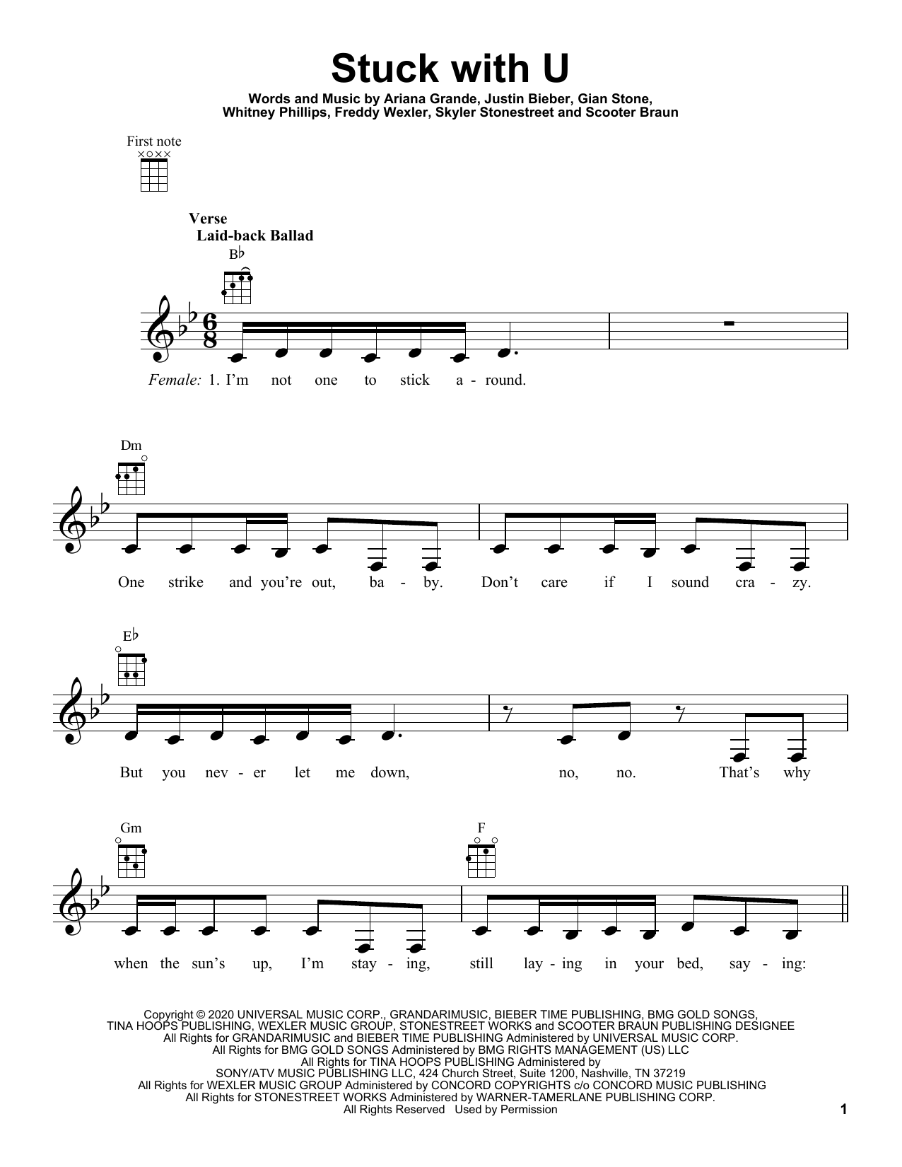 Ariana Grande And Justin Bieber Stuck With U Sheet Music Download Printable Pdf Pop Music Score For Piano Vocal Guitar Right Hand Melody