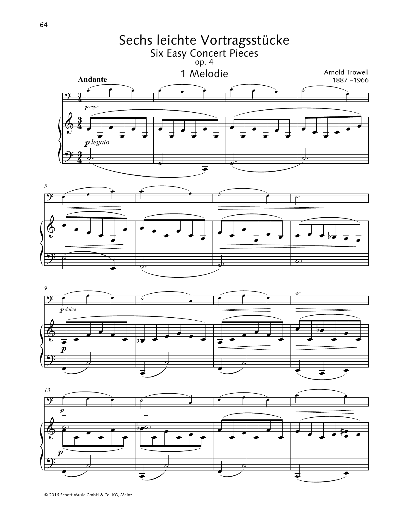 Learn to play Arnold Trowell Melodie sheet music for String Solo in minutes. Arnold Trowell Melodie sheet music preview music notes and score for String Solo including 4 page(s)