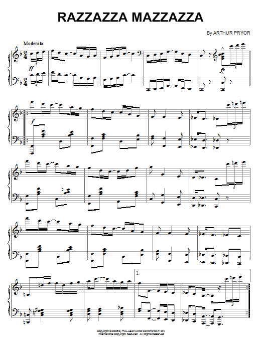 Learn to play Arthur Pryor Razzazza Mazzazza sheet music for Piano in minutes. Arthur Pryor Razzazza Mazzazza sheet music notes and chords