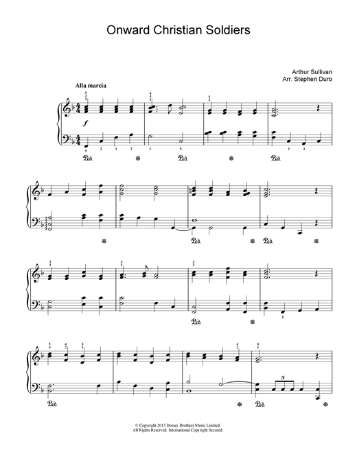 Learn to play Arthur Seymour Sullivan Onward Christian Soldiers sheet music for Piano in minutes. Arthur Seymour Sullivan Onward Christian Soldiers sheet music notes and chords