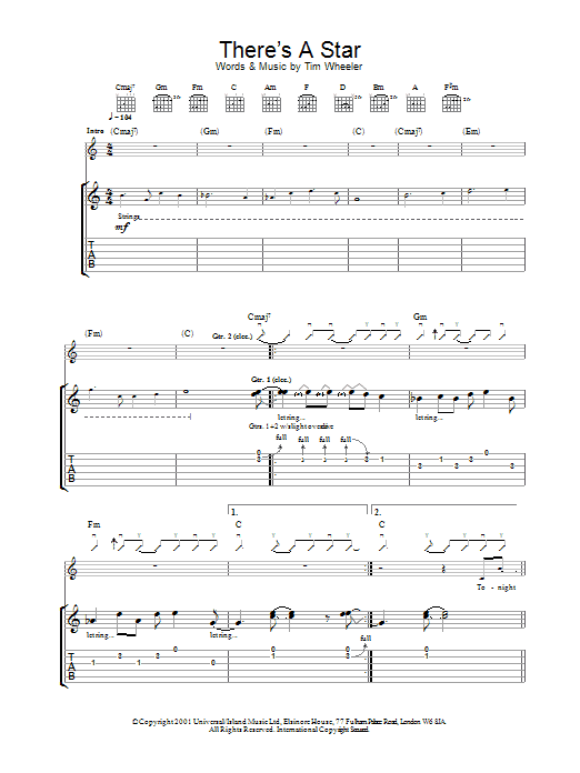 Learn to play Ash There's A Star sheet music for Guitar Tab in minutes. Ash There's A Star sheet music preview music notes and score for Guitar Tab including 5 page(s)