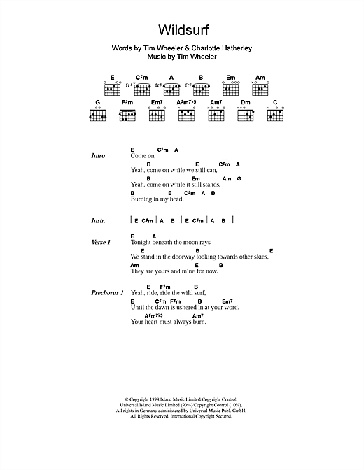 Learn to play Ash Wildsurf sheet music for Lyrics & Chords in minutes. Ash Wildsurf sheet music notes and chords