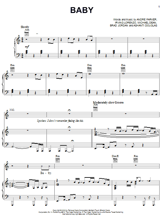 Learn to play Ashanti Baby sheet music for Piano, Vocal & Guitar (Right-Hand Melody) in minutes. Ashanti Baby sheet music notes and chords