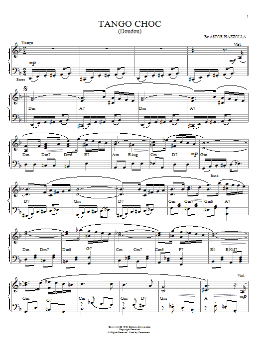 Learn to play Astor Piazzolla Tango choc (Doudou) sheet music for Piano in minutes. Astor Piazzolla Tango choc (Doudou) sheet music notes and chords