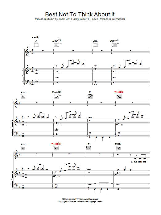 Learn to play Athlete Best Not To Think About It sheet music for Piano, Vocal & Guitar in minutes. Athlete Best Not To Think About It sheet music preview music notes and score for Piano, Vocal & Guitar including 5 page(s)
