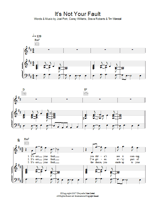 Learn to play Athlete It's Not Your Fault sheet music for Piano, Vocal & Guitar in minutes. Athlete It's Not Your Fault sheet music preview music notes and score for Piano, Vocal & Guitar including 7 page(s)