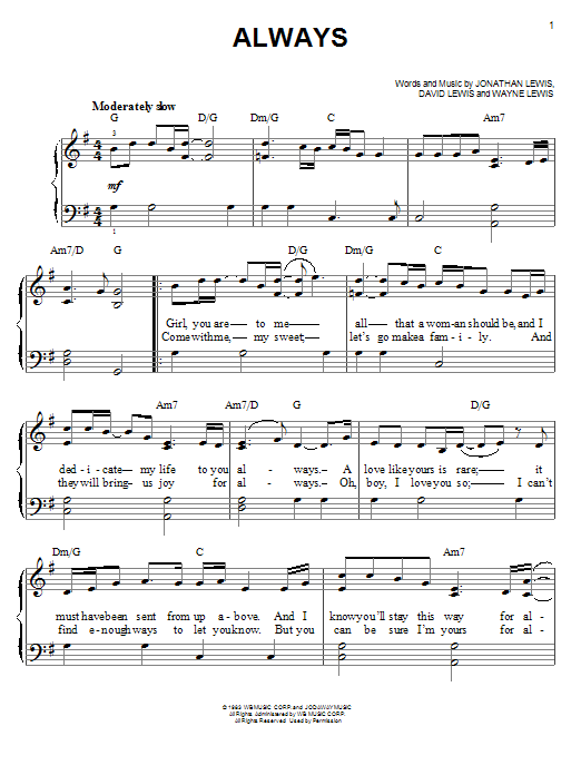 Learn to play Atlantic Starr Always sheet music for Piano, Vocal & Guitar (Right-Hand Melody) in minutes. Atlantic Starr Always sheet music preview music notes and score for Piano, Vocal & Guitar (Right-Hand Melody) including 3 page(s)