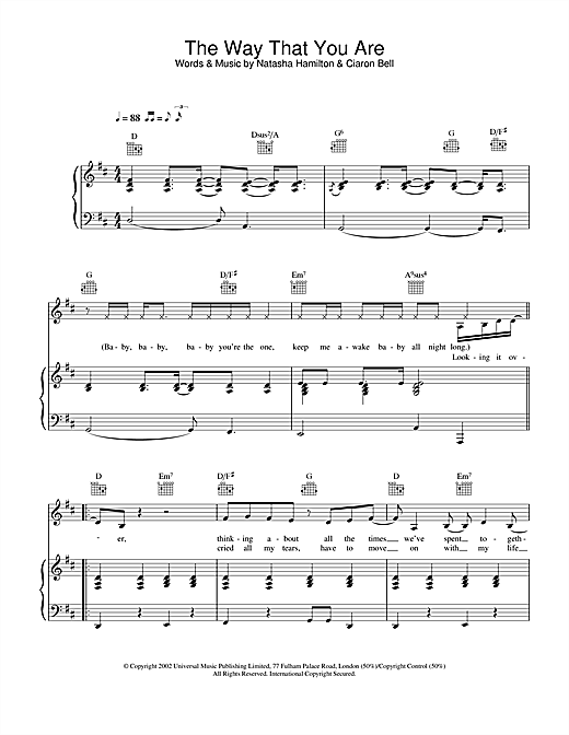 Learn to play Atomic Kitten The Way That You Are sheet music for Piano, Vocal & Guitar in minutes. Atomic Kitten The Way That You Are sheet music notes and chords