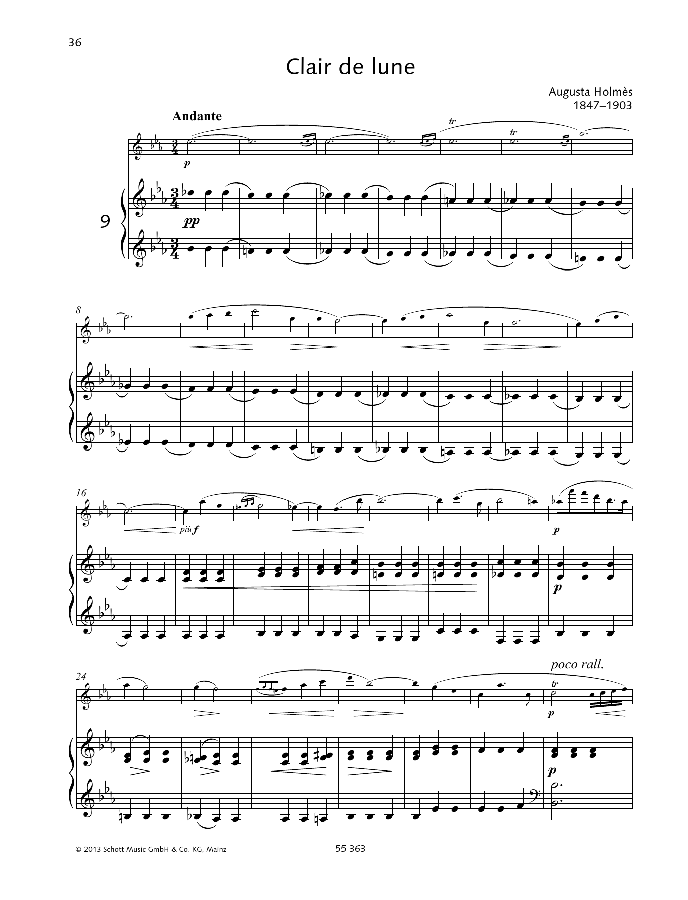 Learn to play Augusta Holmès Clair de Lune sheet music for Woodwind Solo in minutes. Augusta Holmès Clair de Lune sheet music preview music notes and score for Woodwind Solo including 5 page(s)