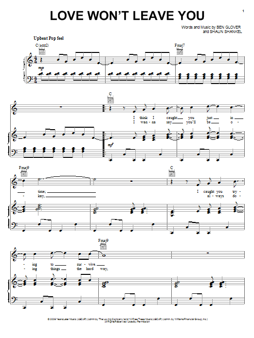 Learn to play Avalon Love Won't Leave You sheet music for Piano, Vocal & Guitar (Right-Hand Melody) in minutes. Avalon Love Won't Leave You sheet music preview music notes and score for Piano, Vocal & Guitar (Right-Hand Melody) including 7 page(s)