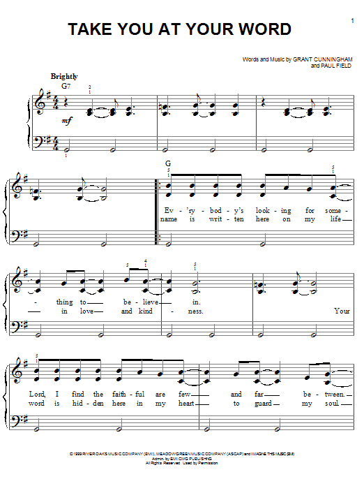 Learn to play Avalon Take You At Your Word sheet music for Easy Piano in minutes. Avalon Take You At Your Word sheet music notes and chords