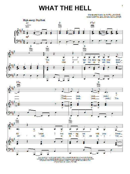 Learn to play Avril Lavigne What The Hell sheet music for Piano, Vocal & Guitar (Right-Hand Melody) in minutes. Avril Lavigne What The Hell sheet music preview music notes and score for Piano, Vocal & Guitar (Right-Hand Melody) including 8 page(s)