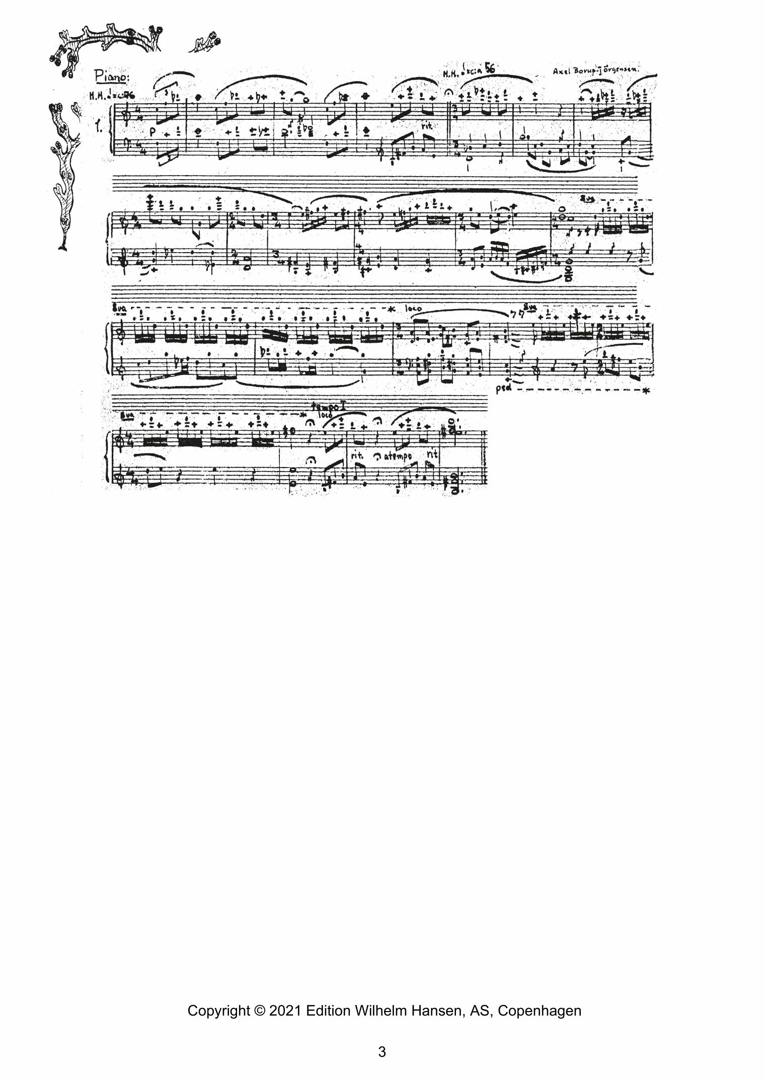 Axel Borup-J?sen Marina Skisser: Impressionistic Studies of the Sea sheet music, chords, lyrics - Printable PDF for Piano Solo