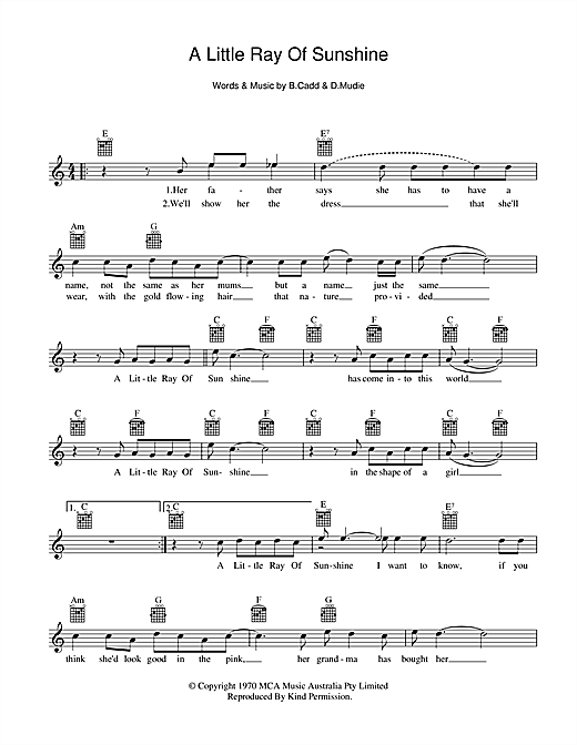 Learn to play Axiom A Little Ray Of Sunshine sheet music for Melody Line, Lyrics & Chords in minutes. Axiom A Little Ray Of Sunshine sheet music preview music notes and score for Melody Line, Lyrics & Chords including 2 page(s)