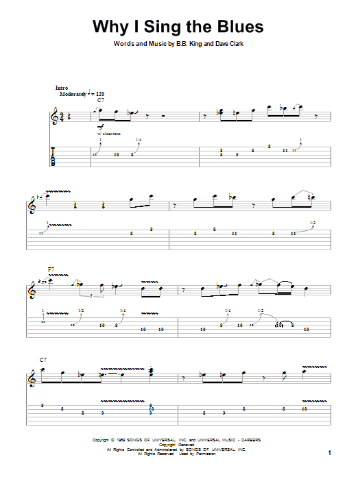 Learn to play B.B. King Why I Sing The Blues sheet music for Guitar Tab in minutes. B.B. King Why I Sing The Blues sheet music preview music notes and score for Guitar Tab including 5 page(s)