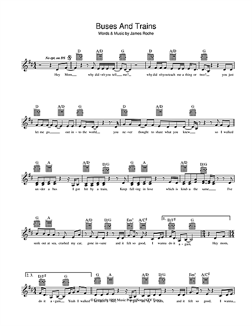 Learn to play Bachelor Girl Buses And Trains sheet music for Melody Line, Lyrics & Chords in minutes. Bachelor Girl Buses And Trains sheet music preview music notes and score for Melody Line, Lyrics & Chords including 2 page(s)