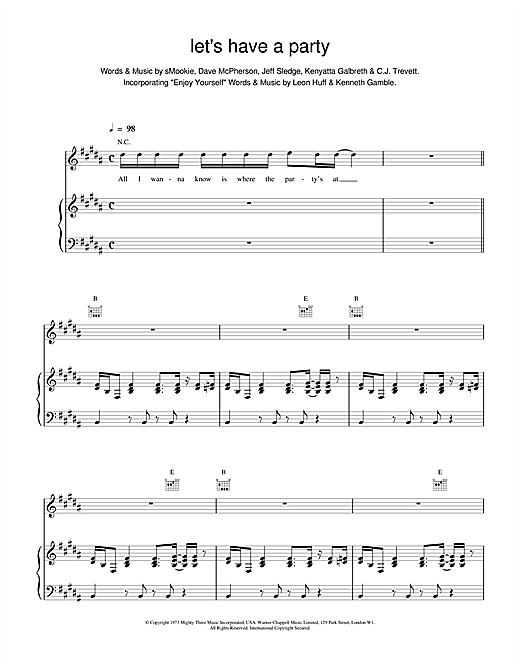 Learn to play Backstreet Boys Let's Have a Party sheet music for Piano, Vocal & Guitar in minutes. Backstreet Boys Let's Have a Party sheet music notes and chords