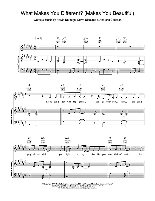 Learn to play Backstreet Boys What Makes You Different? (Makes You Beautiful) sheet music for Piano, Vocal & Guitar in minutes. Backstreet Boys What Makes You Different? (Makes You Beautiful) sheet music notes and chords