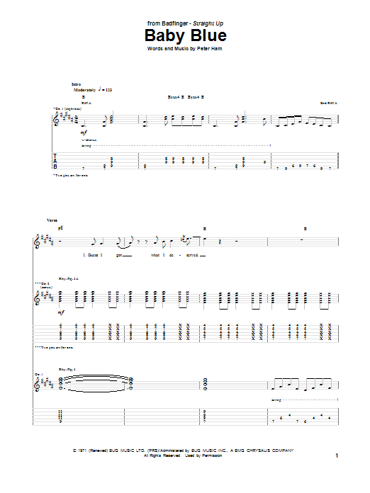 Learn to play Badfinger Baby Blue sheet music for E-Z Play Today in minutes. Badfinger Baby Blue sheet music preview music notes and score for E-Z Play Today including 4 page(s)